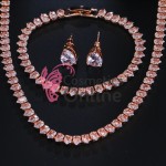 Colier cu cercei AS02OO Aramiu cu pietre din zircon + Bratara